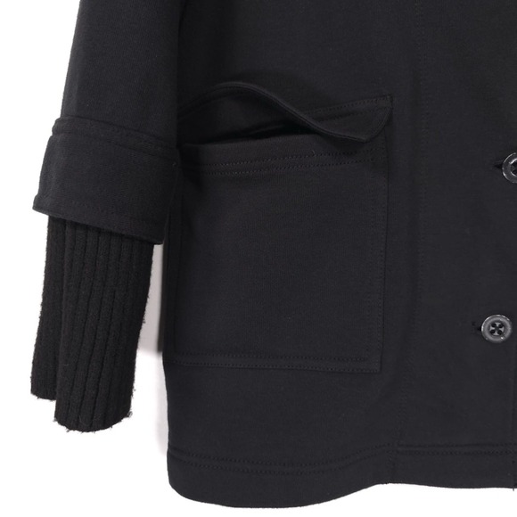 Anthropologie Daily PRACTICE VNeck Cardigan Jacket Black XS Cotton Blend Sweater - Picture 9 of 12